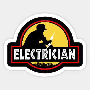 Electrician Jurassic Park Logo Parody Sticker